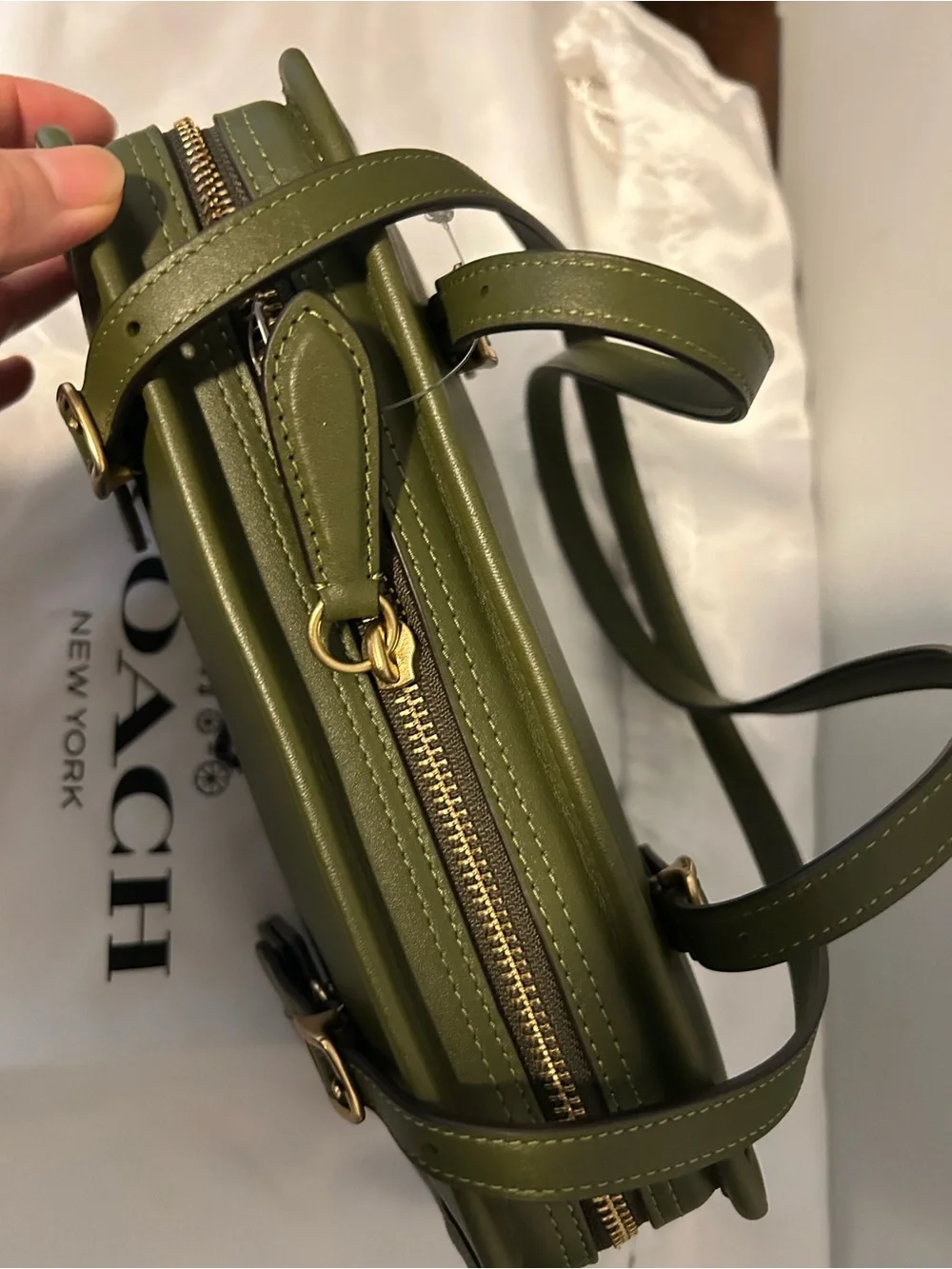 Coach Swing Zip Bag in Olive
